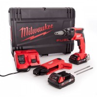 Milwaukee M18FSGC-202X 18V Fuel Drywall Screwgun With 2 x 2.0Ah RedLithium-Ion Batteries, Charger & Case